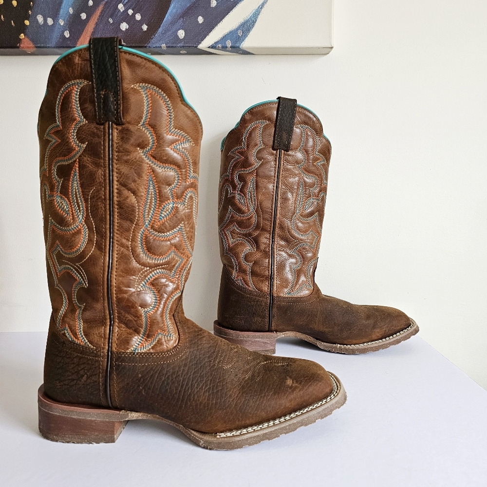Authentic Laredo Western Odie Sqaure Toe Casual Boots Mid Calf Cowboy Shoe, 9D - Picture 3 of 15